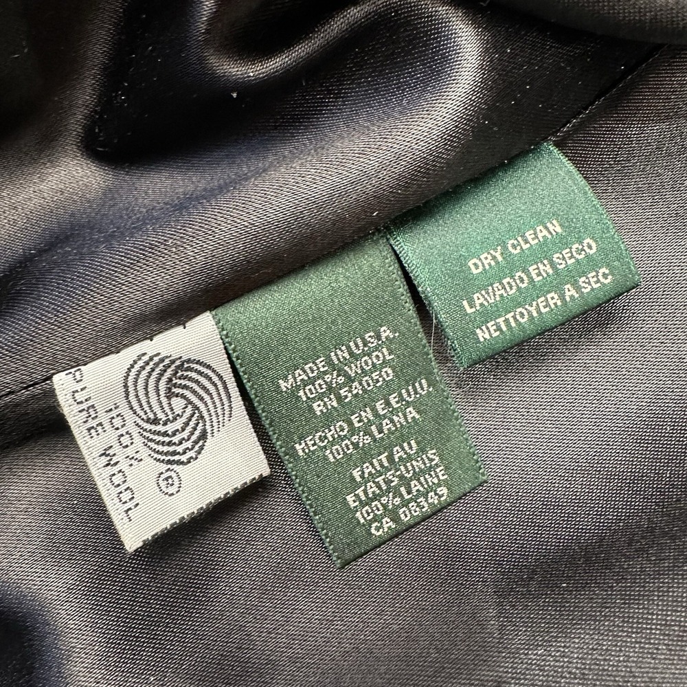 Vtg Ralph Lauren 100% Wool Overcoat Size 6 USA Made Satin Lined Gray Mid Length - Picture 8 of 15